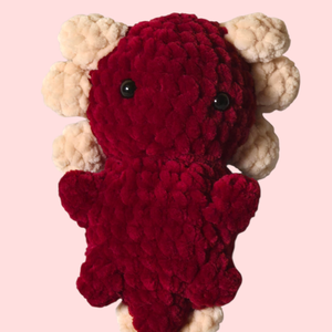 Horgolt vörös axolotl, Játék & Sport, Plüssállat & Játékfigura, Hal, , MESKA