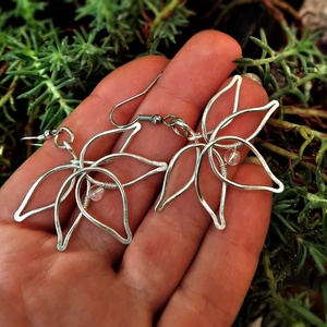 BeEql Crystal lotus fülbevaló, Ékszer, Fülbevaló, Lógó fülbevaló, Ékszerkészítés, MESKA