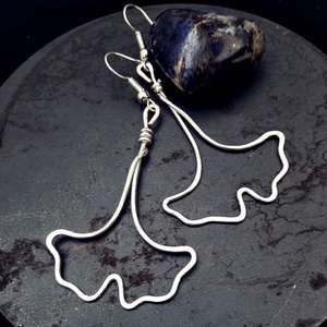 BeEql Silver ginkgo fülbevaló - Meska.hu