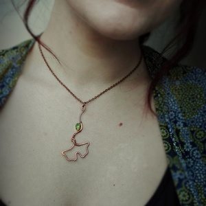 Olive ginkgo nyaklánc - ékszer - nyaklánc - medálos nyaklánc - Meska.hu
