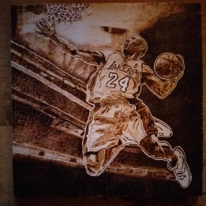 Kobe Bryant , Otthon & Életmód, Dekoráció, Kép & Falikép, Fából készült kép, Famegmunkálás, Gravírozás, pirográfia, MESKA