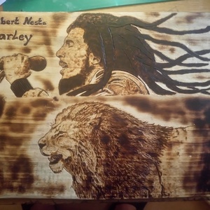 Bob Marley az oroszlán , Otthon & Életmód, Dekoráció, Kép & Falikép, Fából készült kép, Famegmunkálás, Gravírozás, pirográfia, MESKA