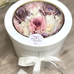 Kétszintes virágos MACARON box  - élelmiszer - édesség - Meska.hu