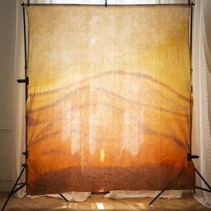 Narancssárga kézzel festett vászon háttér 160cm x200cm - baba - mama - babafotózás - babafotózási kellékek - Meska.hu