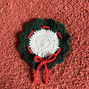 Karácsonyi poháralátét horgolt - Meska.hu