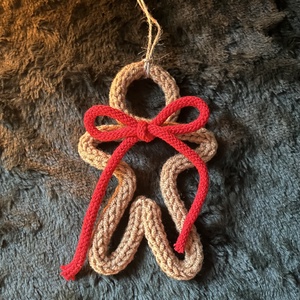 Mézeskalácsfigura, Karácsony, Karácsonyi lakásdekoráció, Karácsonyfadíszek, Horgolás, MESKA