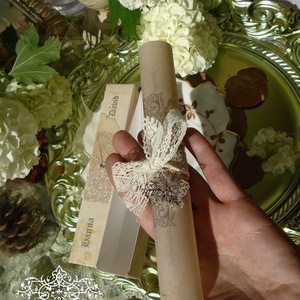 Díszdobozos Gyűrűk Ura stílusú esküvői meghívó tekercs - esküvő - meghívó & kártya - meghívó - Meska.hu