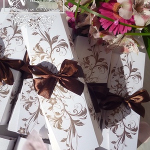 Kémcsöves esküvői meghívó díszdobozban barna színben - esküvő - meghívó & kártya - meghívó - Meska.hu