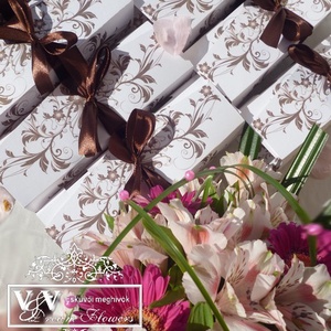 Kémcsöves esküvői meghívó díszdobozban barna színben - esküvő - meghívó & kártya - meghívó - Meska.hu