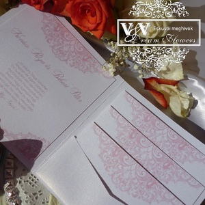 Esküvői meghívó kivehető kártyákkal barokk mintával - esküvő - meghívó & kártya - meghívó - Meska.hu