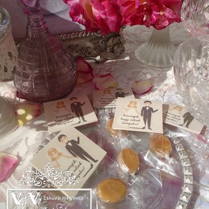 Esküvői köszönőajándék karamellás cukorka dísztasakban - esküvő - emlék & ajándék - köszönőajándék - Meska.hu