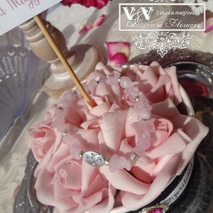 Koszorúslány felkérő mini rózsa box rózsakvarc ásvány karkötővel - esküvő - meghívó & kártya - koszorúslány felkérő - Meska.hu