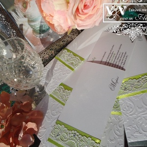 Csipkés kihúzható esküvői meghívó strasszokkal domborított dísz tokban  - esküvő - meghívó & kártya - meghívó - Meska.hu