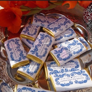Esküvői csoki köszönőajándék magyar népmese mintával 8x4 cm kék színben vagy bármilyen más színben, Esküvő, Emlék & Ajándék, Köszönőajándék, Fotó, grafika, rajz, illusztráció, MESKA