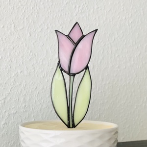 Üveg Tulipán - Fényáteresztő színes üveg - Tiffany - Meska.hu