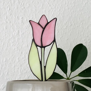 Üveg Tulipán - Fényáteresztő színes üveg - Tiffany - Meska.hu