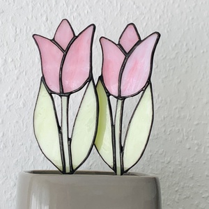 Üveg Tulipán - Fényáteresztő színes üveg - Tiffany - otthon & életmód - dekoráció - virágdísz és tartó - csokor & virágdísz - Meska.hu