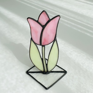 Üveg Tulipán - Fényáteresztő színes üveg - Tiffany - otthon & életmód - dekoráció - virágdísz és tartó - csokor & virágdísz - Meska.hu