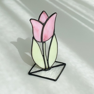 Üveg Tulipán - Fényáteresztő színes üveg - Tiffany - otthon & életmód - dekoráció - virágdísz és tartó - csokor & virágdísz - Meska.hu