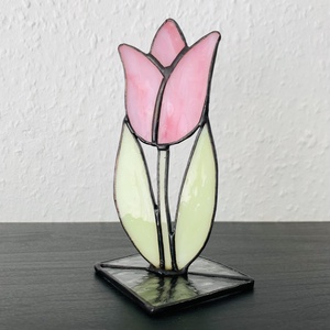 Üveg Tulipán - Fényáteresztő színes üveg - Tiffany - Meska.hu