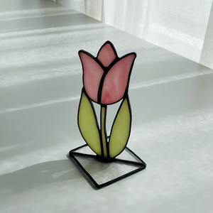 Üveg Tulipán - Fényáteresztő színes üveg - Tiffany - otthon & életmód - dekoráció - virágdísz és tartó - csokor & virágdísz - Meska.hu