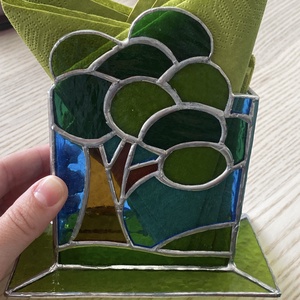 Szalvéta tartó - Tiffany festett üveg - Meska.hu