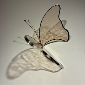 Pillangó halvány rózsaszín virágos, Otthon & Életmód, Dekoráció, Asztal és polc dekoráció, Díszüveg, , MESKA