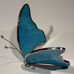 Pillangó tengerszem üveg, Otthon & Életmód, Dekoráció, Asztal és polc dekoráció, Díszüveg, , MESKA