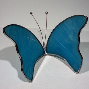 Pillangó tengerszem üveg - otthon & életmód - dekoráció - asztal és polc dekoráció - díszüveg - Meska.hu