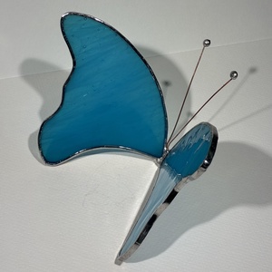 Pillangó tengerszem üveg - otthon & életmód - dekoráció - asztal és polc dekoráció - díszüveg - Meska.hu