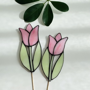 Üveg Tulipán pálcával - otthon & életmód - virágdekoráció - virágok - szálas virág - Meska.hu