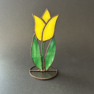 Üveg Tulipán - Sárga 1 - Meska.hu