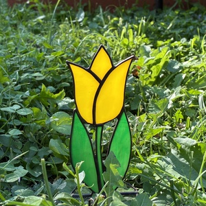 Üveg Tulipán - Sárga 3 - otthon & életmód - virágdekoráció - virágok - virágcsokor - Meska.hu
