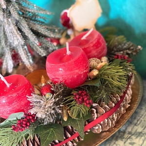 Kisvonatos Adventi koszorú asztaldísz - karácsony - adventi díszek - adventi koszorú - Meska.hu
