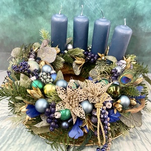 Pávás Adventi koszorú asztaldísz - Meska.hu
