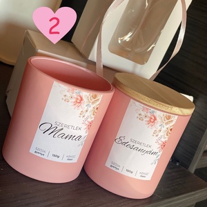 Anyák Napjára  szója gyertya  üvegben választható mintával - otthon & életmód - gyertya, illat, aroma - gyertya - Meska.hu