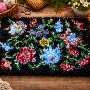 Virágoskert egy szőnyegen , Otthon & Életmód, Lakástextil, Szőnyeg, Más típusú szőnyeg, Csomózás, Horgolás, MESKA