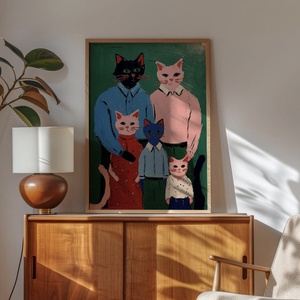 Macskacsalád poszter � kedves, otthonos falikép, 42�30 cm - otthon & életmód - dekoráció - kép & falikép - poszter - Meska.hu