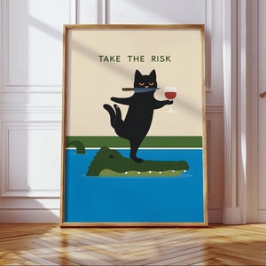 Take the risk macskás poszter � motiváló falikép, 42�30 cm, Otthon & Életmód, Dekoráció, Kép & Falikép, Poszter, , MESKA