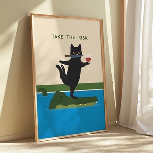 Take the risk macskás poszter � motiváló falikép, 42�30 cm - otthon & életmód - dekoráció - kép & falikép - poszter - Meska.hu