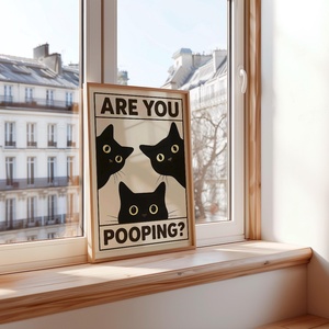 Are you pooping? macskás poszter � humoros falikép macskarajongóknak, 42�30 cm - otthon & életmód - dekoráció - kép & falikép - poszter - Meska.hu