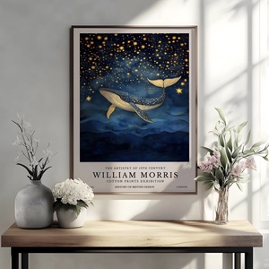 William Morris stílusú bálna poszter � klasszikus ornamentika és természet ihlette falikép, 42�30 cm, Otthon & Életmód, Dekoráció, Kép & Falikép, Poszter, , MESKA