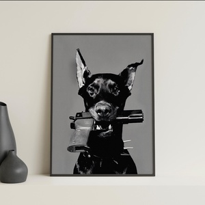 Fekete-fehér kutyás falikép � modern, vagány dekor, 42�30 cm, Otthon & Életmód, Dekoráció, Kép & Falikép, Poszter, , MESKA
