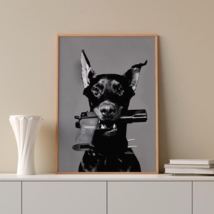 Fekete-fehér kutyás falikép � modern, vagány dekor, 42�30 cm - otthon & életmód - dekoráció - kép & falikép - poszter - Meska.hu