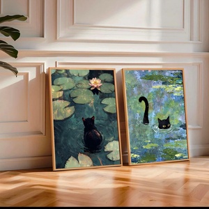 3 db-os macskás falikép szett � modern, összeillő dekoráció, 42�30 cm/db - otthon & életmód - dekoráció - kép & falikép - poszter - Meska.hu