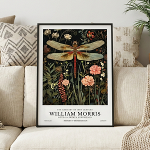 William Morris stílusú szitakötős poszter � klasszikus művészi falikép, 42�30 cm, Otthon & Életmód, Dekoráció, Kép & Falikép, Poszter, , MESKA