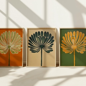 3 db-os virágos falikép szett � modern retro növényes dekor, 42�30 cm/db, Otthon & Életmód, Dekoráció, Kép & Falikép, Poszter, , MESKA