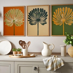 3 db-os virágos falikép szett � modern retro növényes dekor, 42�30 cm/db - otthon & életmód - dekoráció - kép & falikép - poszter - Meska.hu