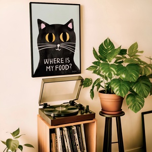 Where Is My Food? macskás poszter � humoros modern falikép, 42�30 cm - otthon & életmód - dekoráció - kép & falikép - poszter - Meska.hu