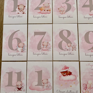 Baba mérföldkő kártyák � 10�15 cm � 1-11 hónap + különleges pillanatok babafotó kellék, babaváró ajándék - baba - mama - babafotózás - baba mérföldkő kártyák - Meska.hu